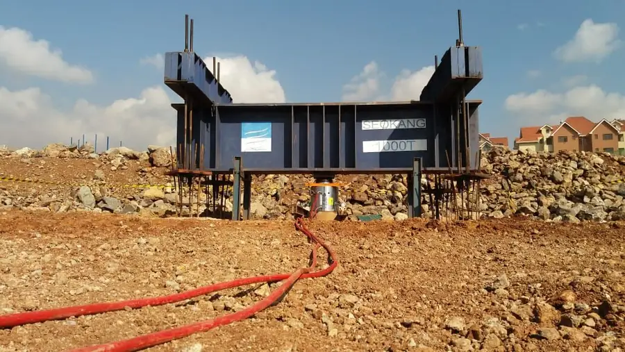Trench shoring equipment on site