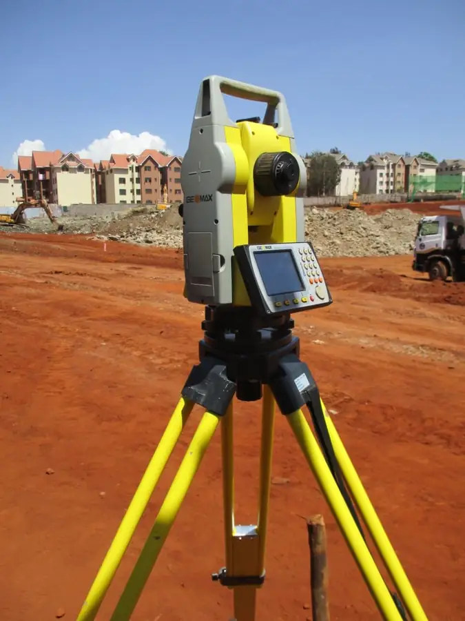 Total station set up for setting out