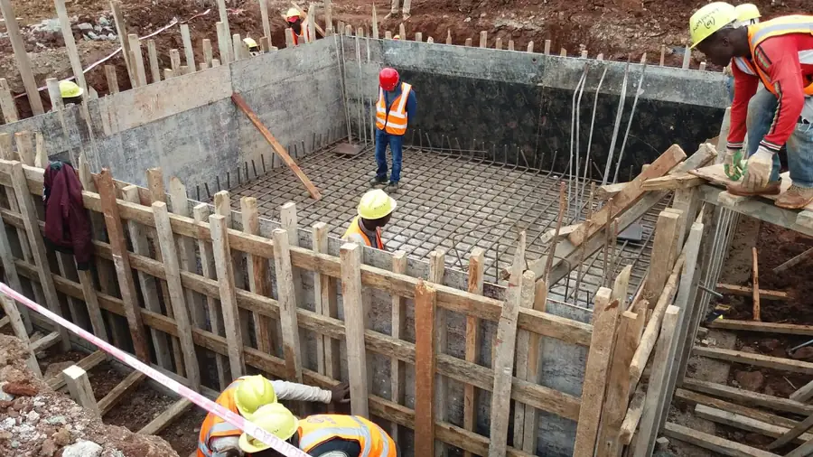 Pile cap formwork with reinforcement mat