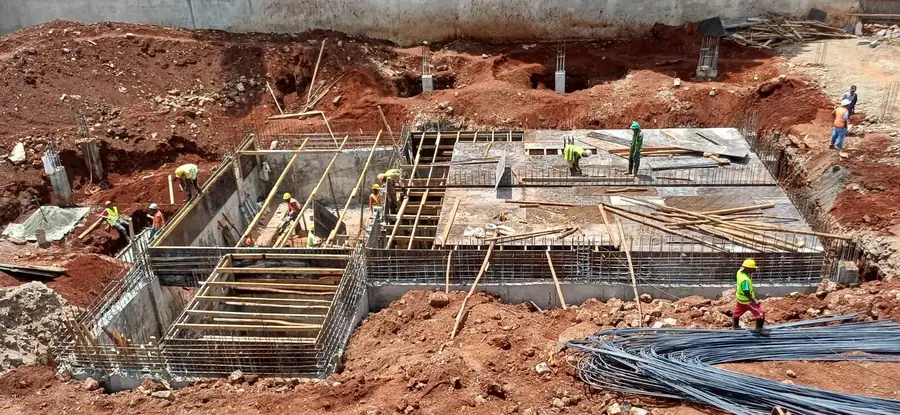 Foundation formwork and steel fixing