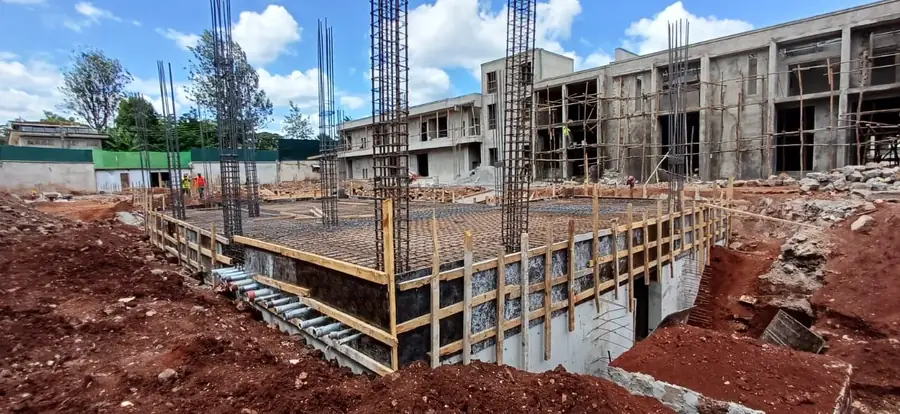 Ground beams and column reinforcement