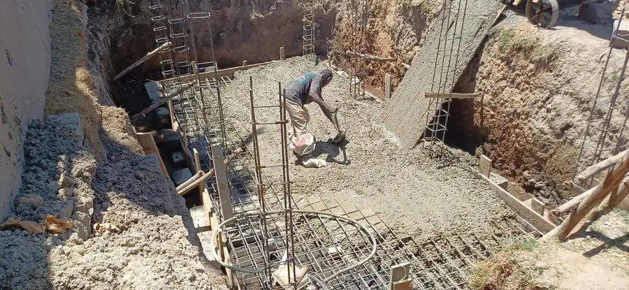 Casting a strip footing